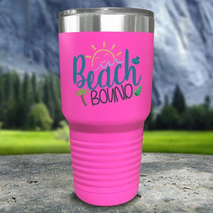 Beach Bound Color Printed Tumblers Tumbler Nocturnal Coatings 30oz Tumbler Pink 