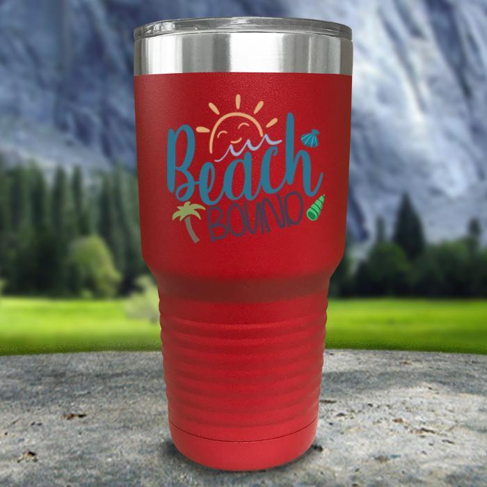 Beach Bound Color Printed Tumblers Tumbler Nocturnal Coatings 30oz Tumbler Red 