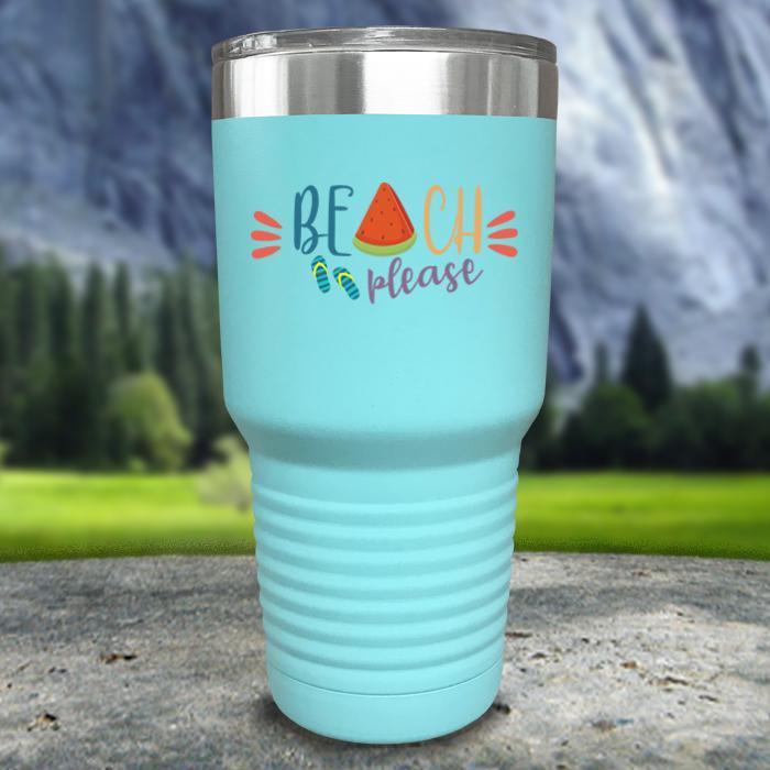 Beach Please Color Printed Tumblers Tumbler Nocturnal Coatings 30oz Tumbler Mint 