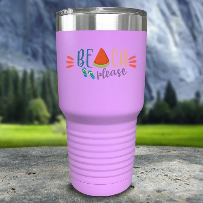 Beach Please Color Printed Tumblers Tumbler Nocturnal Coatings 30oz Tumbler Lavender 