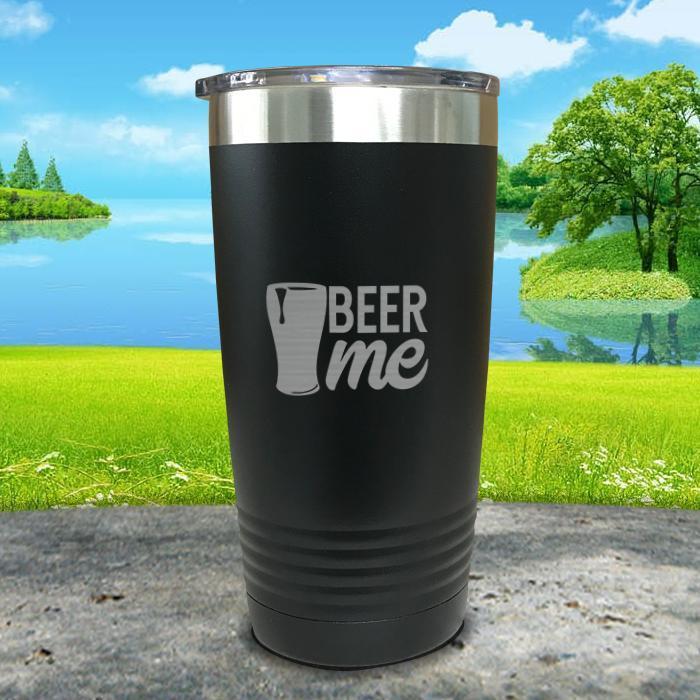 Beer Me Engraved Tumbler Tumbler ZLAZER 20oz Tumbler Black 