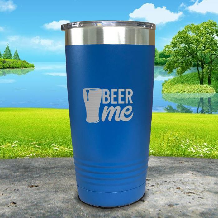 Beer Me Engraved Tumbler Tumbler ZLAZER 20oz Tumbler Lemon Blue 