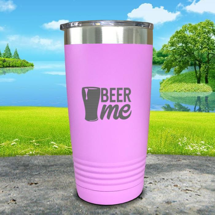 Beer Me Engraved Tumbler Tumbler ZLAZER 20oz Tumbler Lavender 