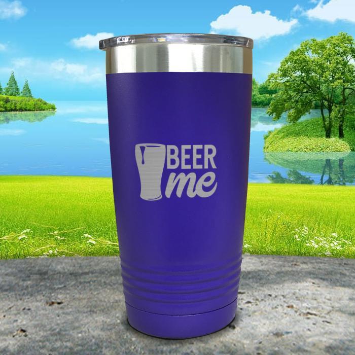 Beer Me Engraved Tumbler Tumbler ZLAZER 20oz Tumbler Royal Purple 