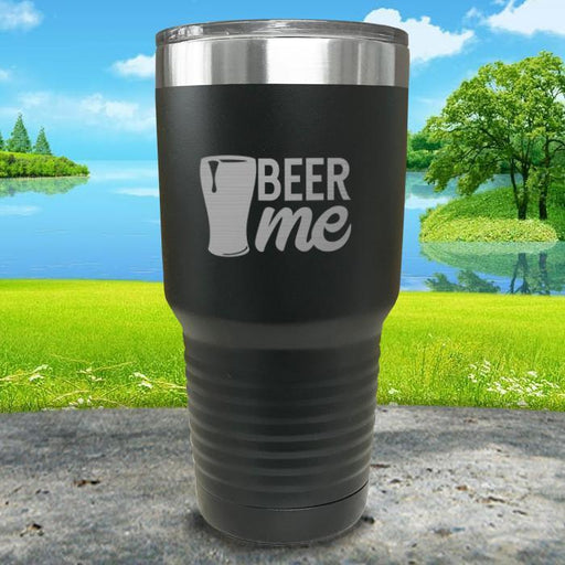 Beer Me Engraved Tumbler Tumbler ZLAZER 30oz Tumbler Black 