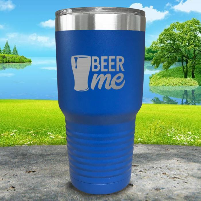 Beer Me Engraved Tumbler Tumbler ZLAZER 30oz Tumbler Lemon Blue 