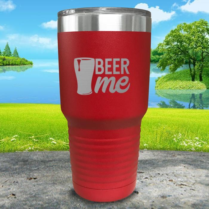 Beer Me Engraved Tumbler Tumbler ZLAZER 30oz Tumbler Red 