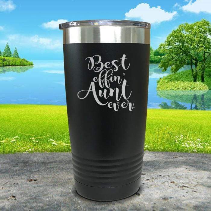 Best Effin Aunt Ever Engraved Tumbler Tumbler ZLAZER 20oz Tumbler Black 