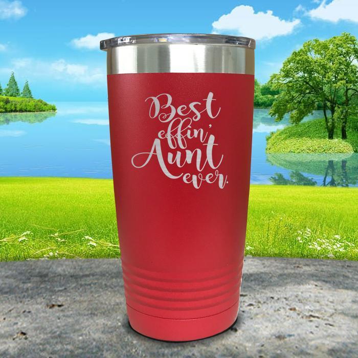 Best Effin Aunt Ever Engraved Tumbler Tumbler ZLAZER 20oz Tumbler Red 