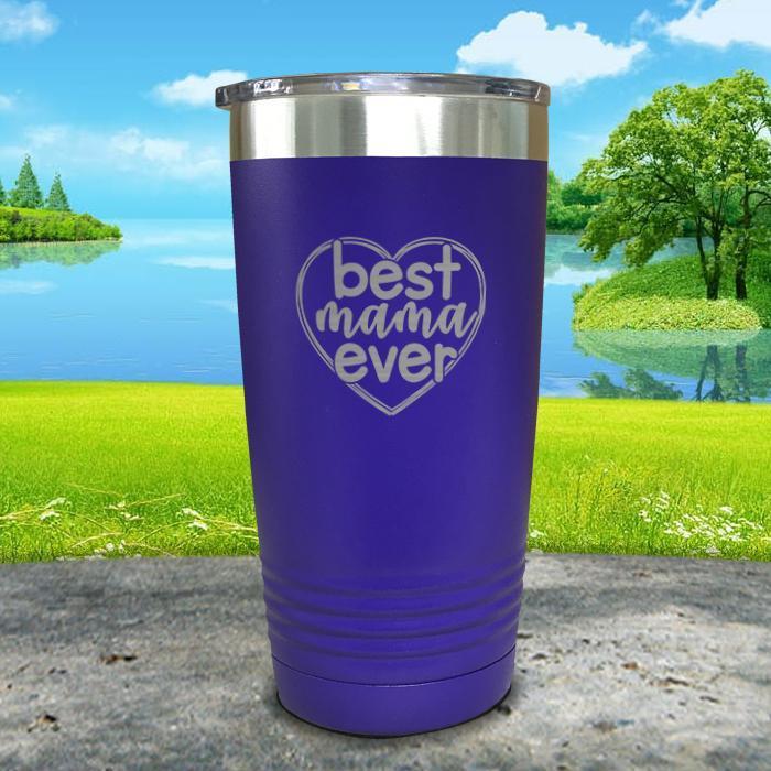 Best Mama Ever Engraved Tumbler Tumbler ZLAZER 20oz Tumbler Royal Purple 