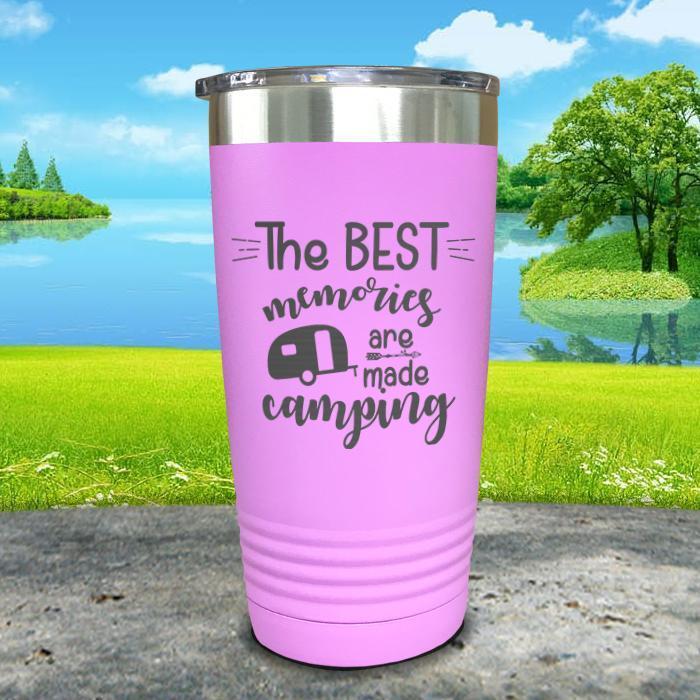 Best Memories Are Made Camping Engraved Tumbler Tumbler ZLAZER 20oz Tumbler Lavender 