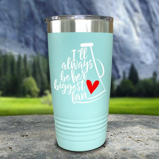 Always Her Biggest Fan Cheer Color Printed Tumblers Tumbler Nocturnal Coatings 20oz Tumbler Mint 