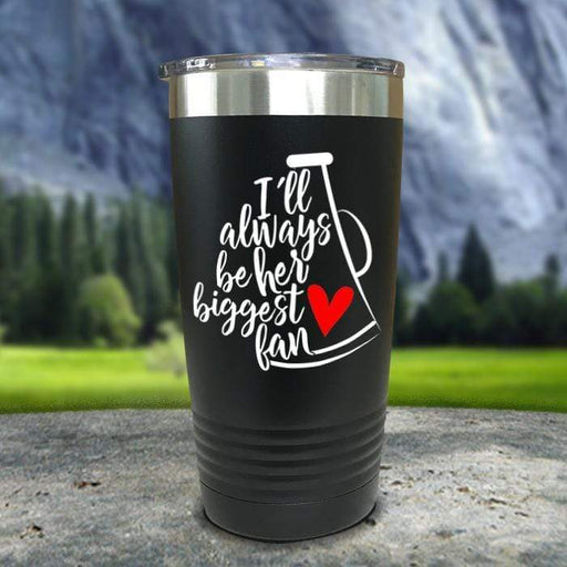 Cheer Always Biggest Fan Color Printed Tumblers Tumbler Nocturnal Coatings 20oz Tumbler Black 