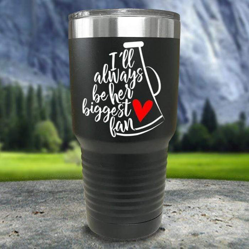 Cheer Always Biggest Fan Color Printed Tumblers Tumbler Nocturnal Coatings 30oz Tumbler Black 