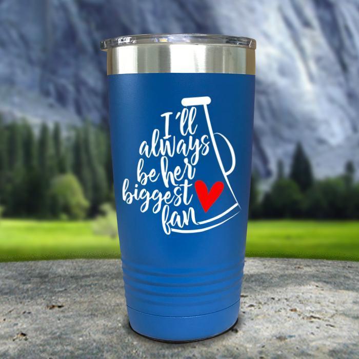 Cheer Always Biggest Fan Color Printed Tumblers Tumbler Nocturnal Coatings 20oz Tumbler Blue 