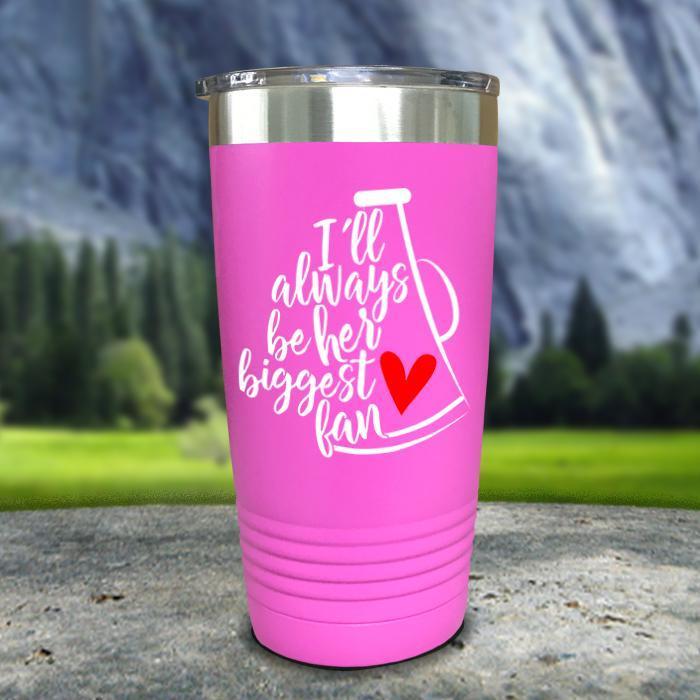 Cheer Always Biggest Fan Color Printed Tumblers Tumbler Nocturnal Coatings 20oz Tumbler Pink 