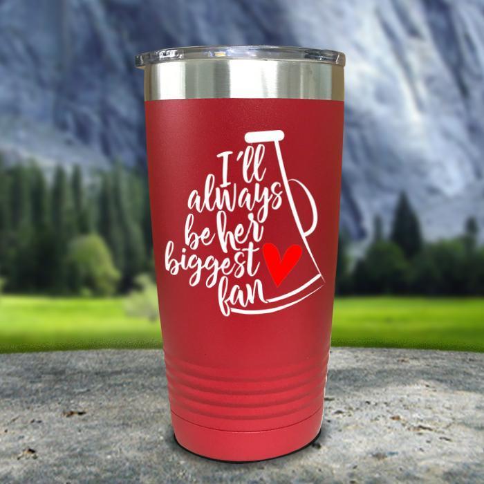 Cheer Always Biggest Fan Color Printed Tumblers Tumbler Nocturnal Coatings 20oz Tumbler Red 