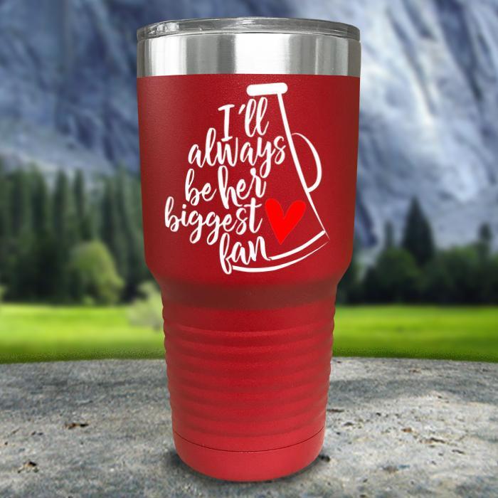 Cheer Always Biggest Fan Color Printed Tumblers Tumbler Nocturnal Coatings 30oz Tumbler Red 