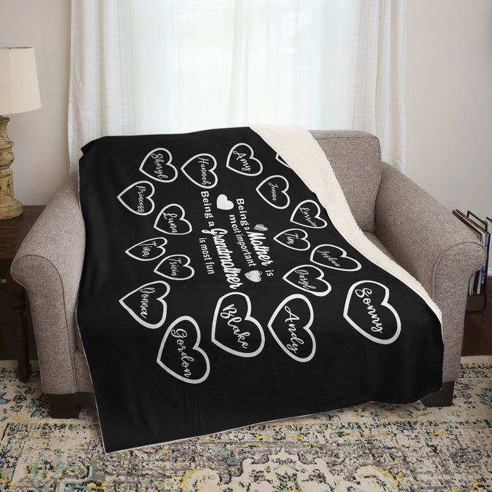 Grandmother Is Most Fun Personalized Blankets