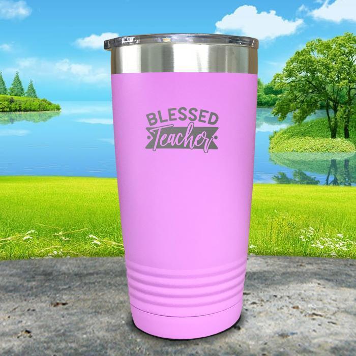 Blessed Teacher Engraved Tumbler Tumbler ZLAZER 20oz Tumbler Lavender 