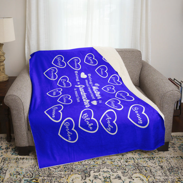 Grandmother Is Most Fun Personalized Blankets