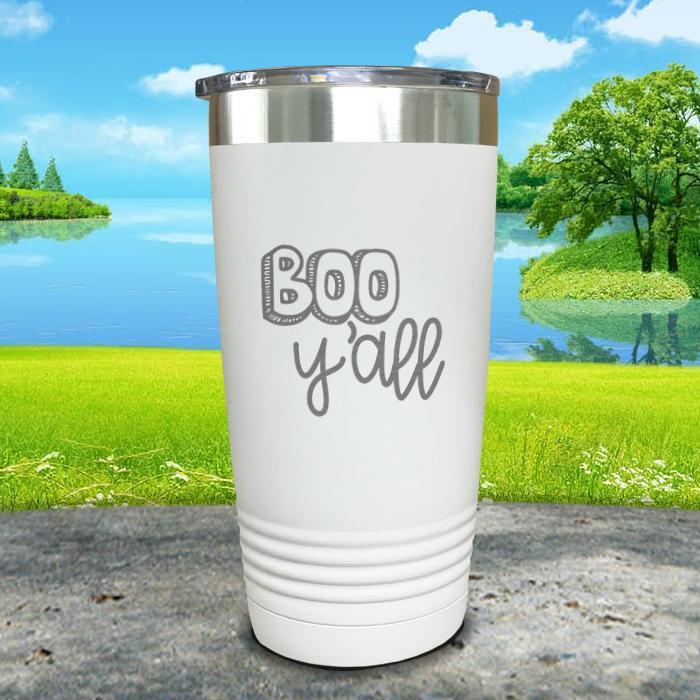 Boo Y'all Engraved Tumbler Tumbler ZLAZER 20oz Tumbler White 