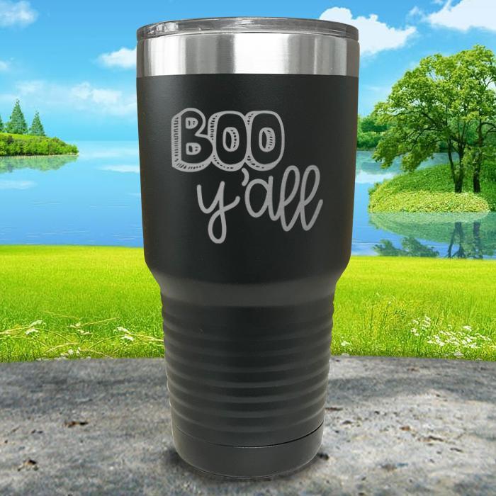 Boo Y'all Engraved Tumbler Tumbler ZLAZER 30oz Tumbler Black 