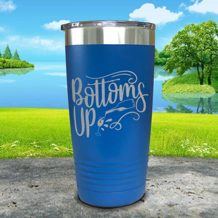 Bottoms Up Engraved Tumbler Tumbler ZLAZER 20oz Tumbler Blue 