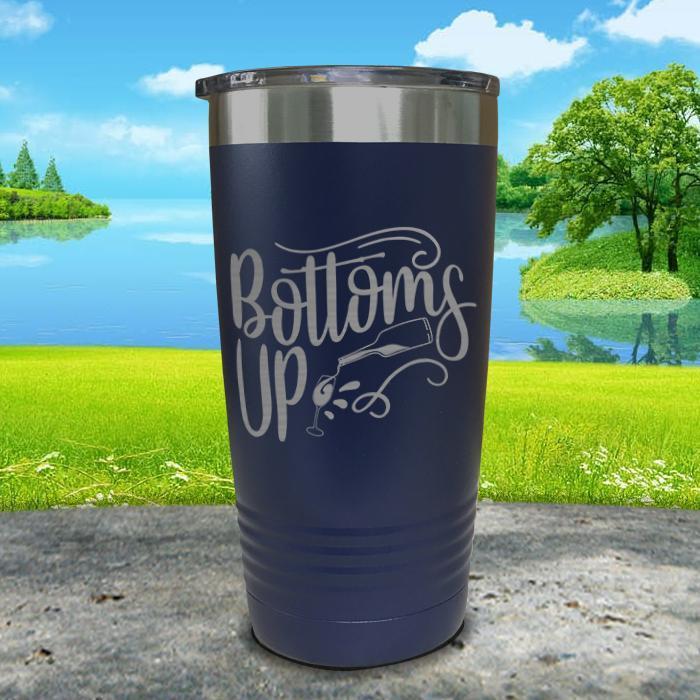 Bottoms Up Engraved Tumbler Tumbler ZLAZER 20oz Tumbler Navy 