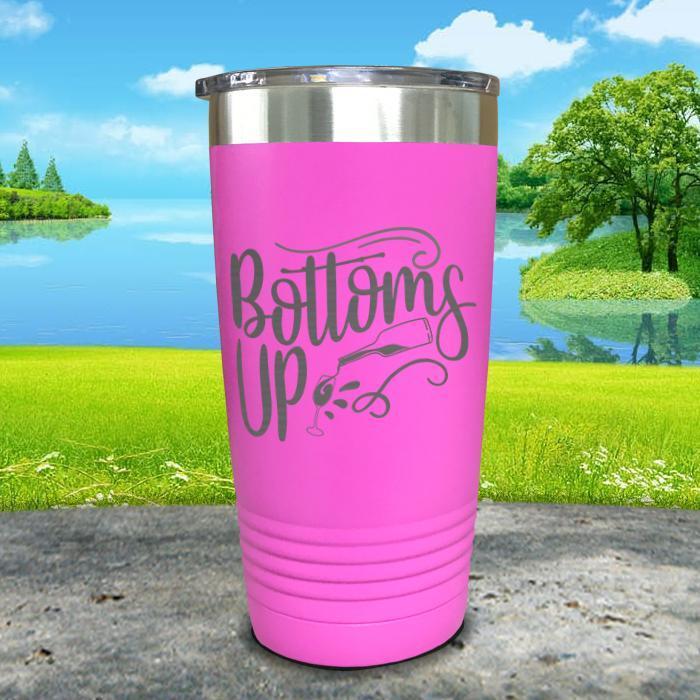 Bottoms Up Engraved Tumbler Tumbler ZLAZER 20oz Tumbler Pink 