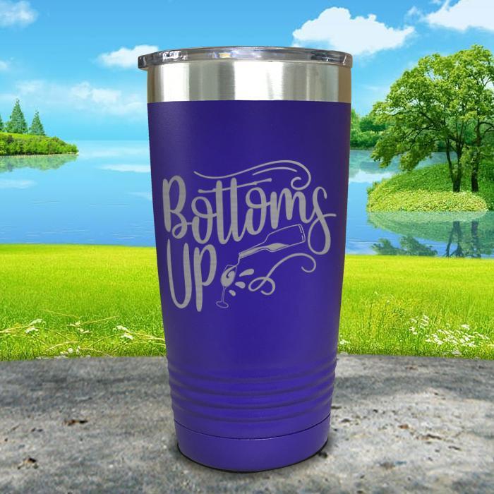 Bottoms Up Engraved Tumbler Tumbler ZLAZER 20oz Tumbler Royal Purple 