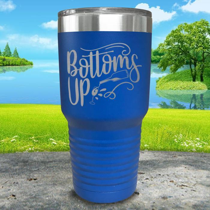 Bottoms Up Engraved Tumbler Tumbler ZLAZER 30oz Tumbler Blue 