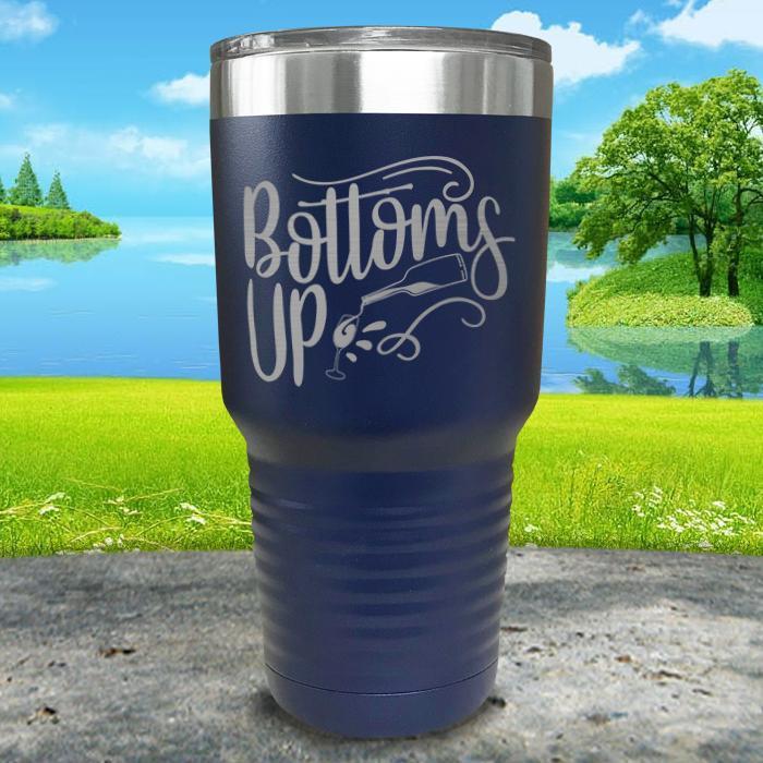 Bottoms Up Engraved Tumbler Tumbler ZLAZER 30oz Tumbler Navy 