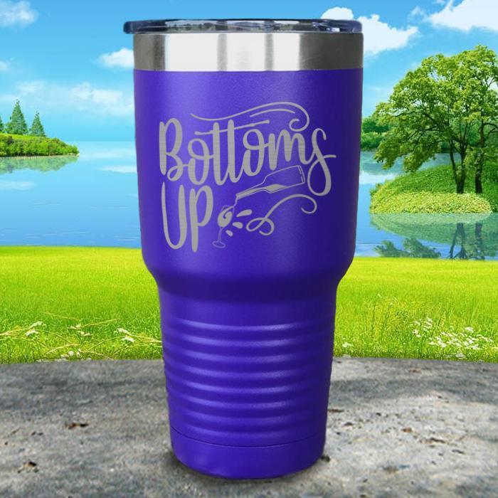 Bottoms Up Engraved Tumbler Tumbler ZLAZER 30oz Tumbler Royal Purple 