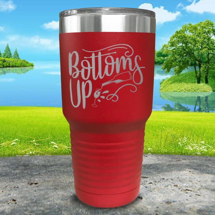 Bottoms Up Engraved Tumbler Tumbler ZLAZER 30oz Tumbler Red 