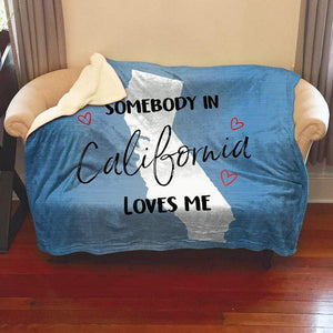 Somebody Loves Me (CUSTOM) Sherpa Blanket Blankets CustomCat California 