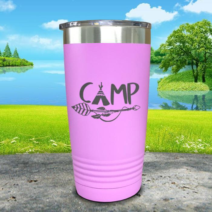 Camp Engraved Tumbler Tumbler ZLAZER 20oz Tumbler Lavender 