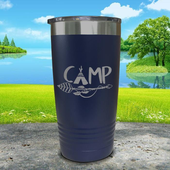 Camp Engraved Tumbler Tumbler ZLAZER 20oz Tumbler Navy 