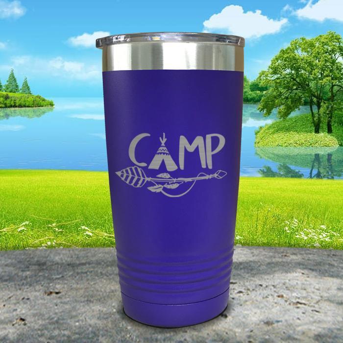 Camp Engraved Tumbler Tumbler ZLAZER 20oz Tumbler Royal Purple 