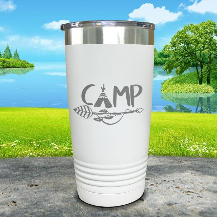 Camp Engraved Tumbler Tumbler ZLAZER 20oz Tumbler White 