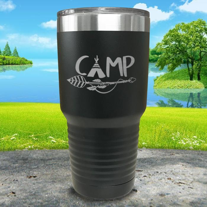 Camp Engraved Tumbler Tumbler ZLAZER 30oz Tumbler Black 