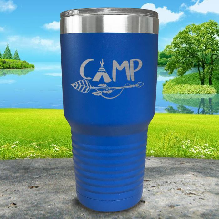 Camp Engraved Tumbler Tumbler ZLAZER 30oz Tumbler Blue 