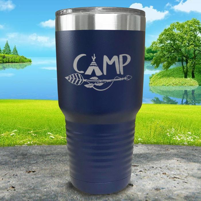 Camp Engraved Tumbler Tumbler ZLAZER 30oz Tumbler Navy 