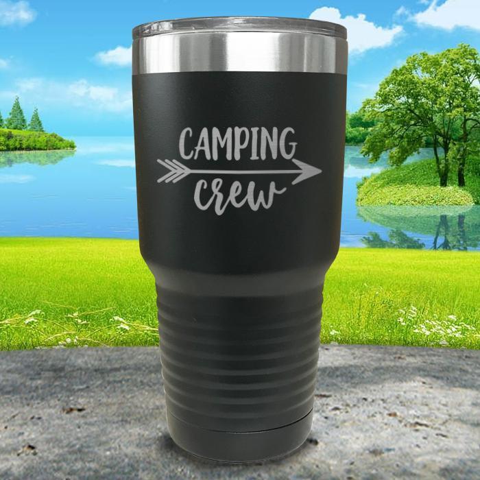 Camping Crew Engraved Tumbler Tumbler Nocturnal Coatings 30oz Tumbler Black 