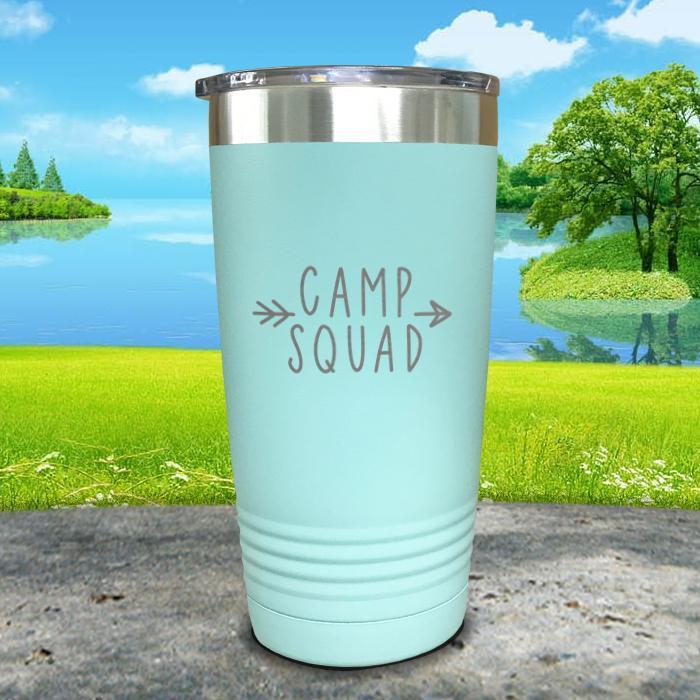 Camp Squad Engraved Tumbler Tumbler Nocturnal Coatings 20oz Tumbler Mint 