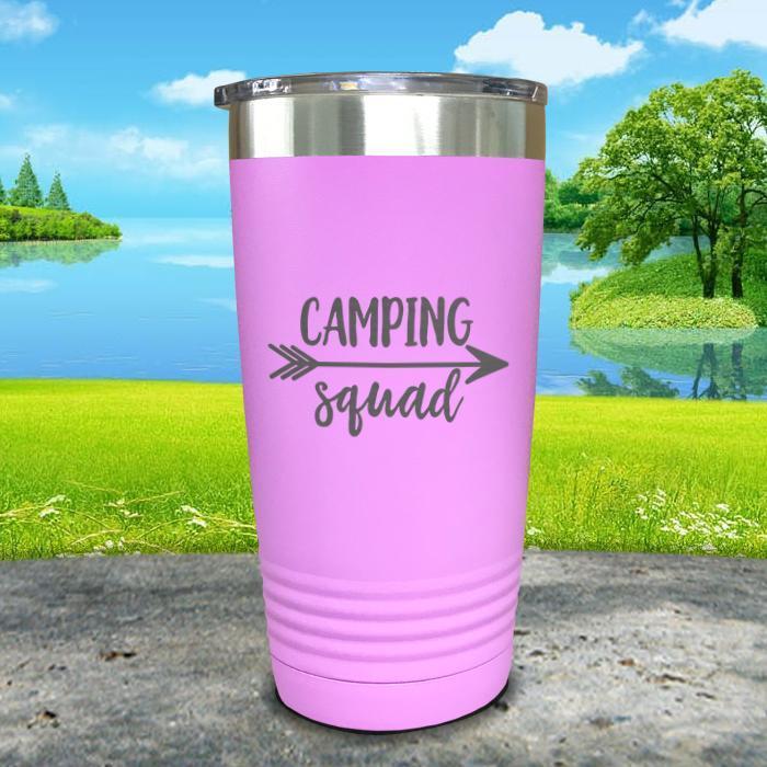 Camping Squad Engraved Tumbler Tumbler Nocturnal Coatings 20oz Tumbler Lavender 