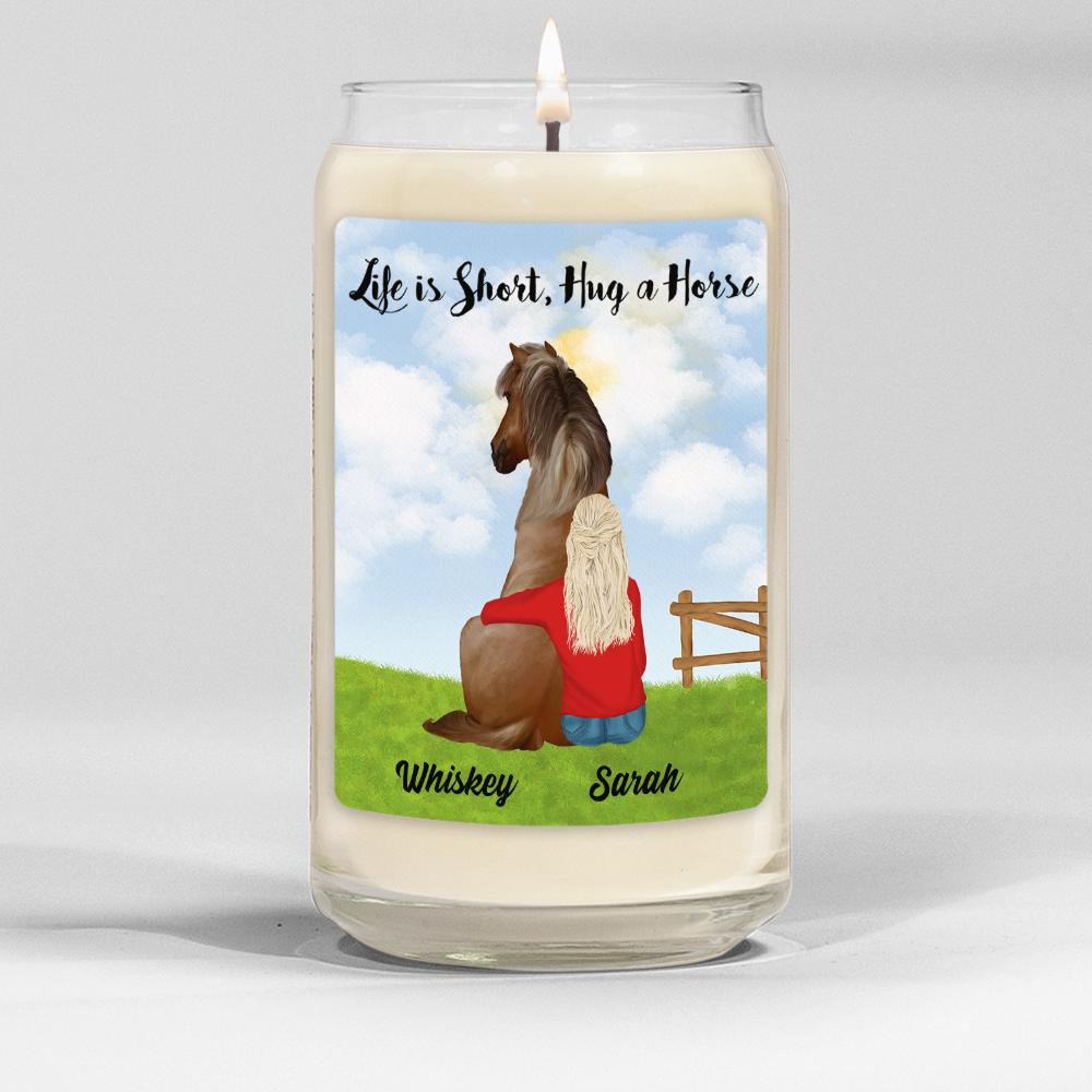 Girl With Horse Personalized Candles