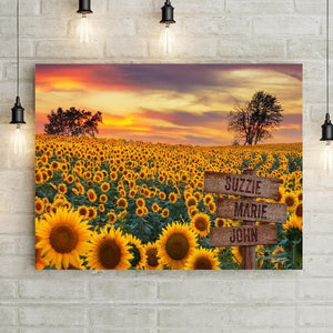 Sunflowers Personalized Premium Canvas