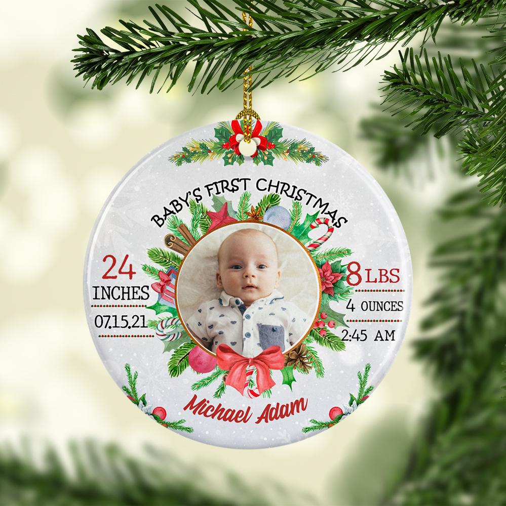 Personalized Christmas Ornament - Baby's First Christmas