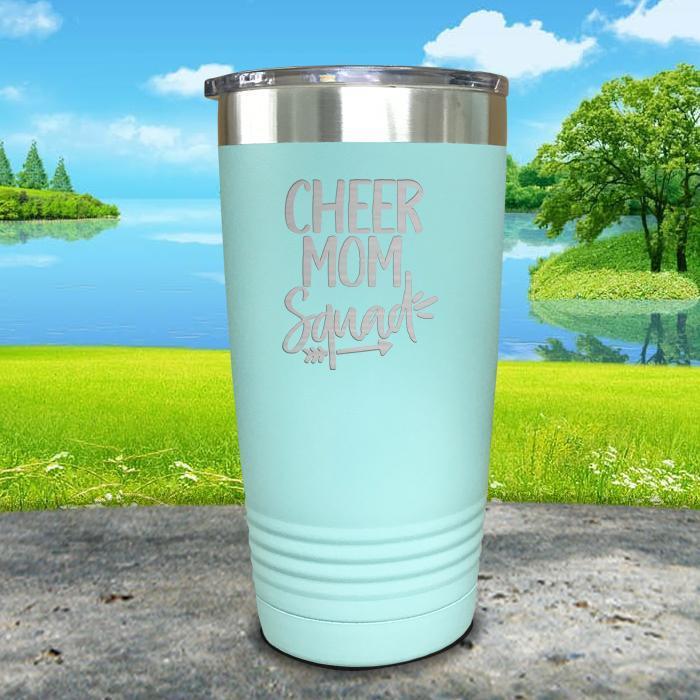 Cheer Mom Squad Engraved Tumbler Tumbler ZLAZER 20oz Tumbler Mint 